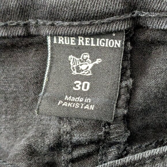True Religion Women's Black Hallie  Mid Rise Super Skinny Jean Size 30 - Picture 10 of 14